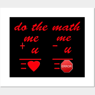 valentine's day me plus u do the math design Posters and Art